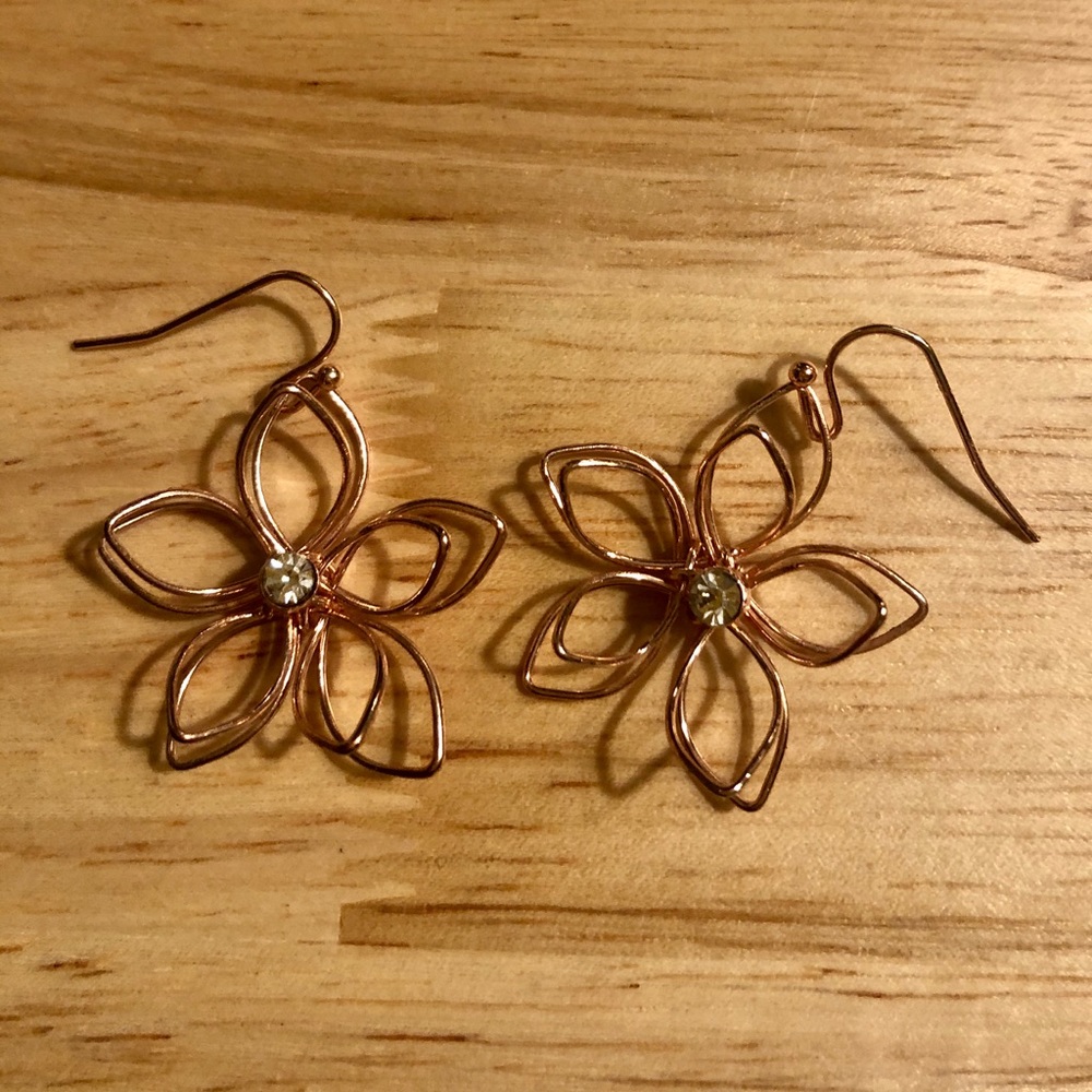 gold plated flower earrings